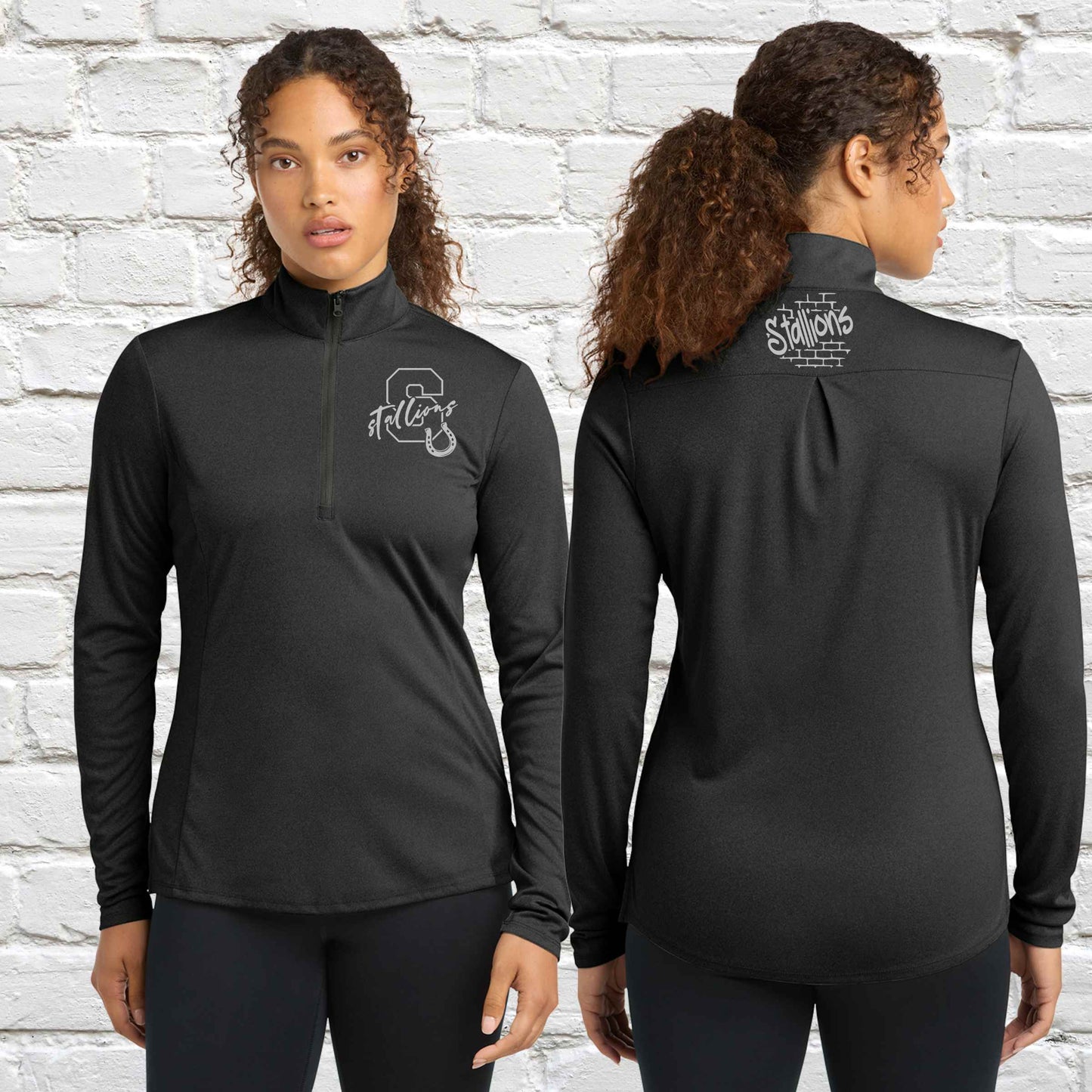 Women's Performance 1/2 Zip Pullover - Moisture Wicking Athletic Top