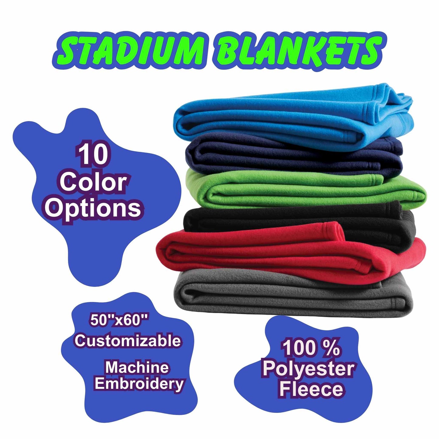 Custom Fleece Blanket with Embroidery - Perfect for Sports Teams & Corporate Promotional Gifts