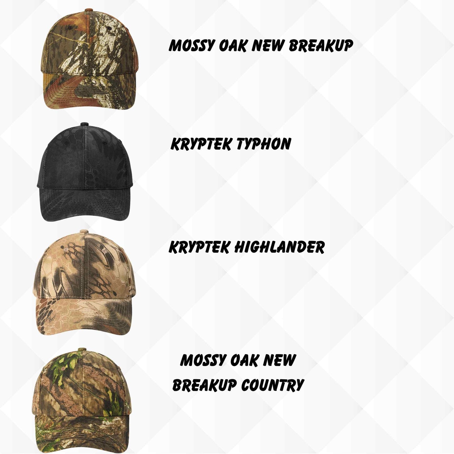 Customized Pro Series Camo Hats