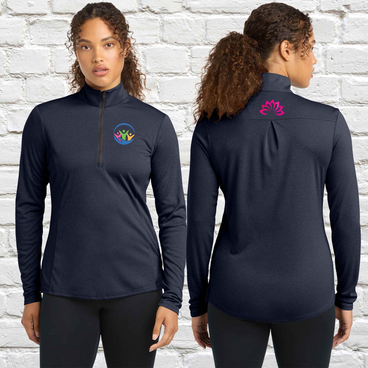 Women's Performance 1/2 Zip Pullover - Moisture Wicking Athletic Top