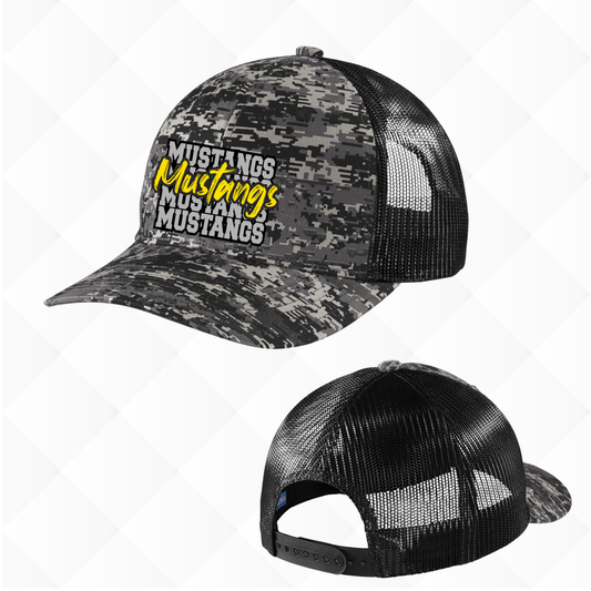 Mustangs Pride Black Camo Trucker Hat