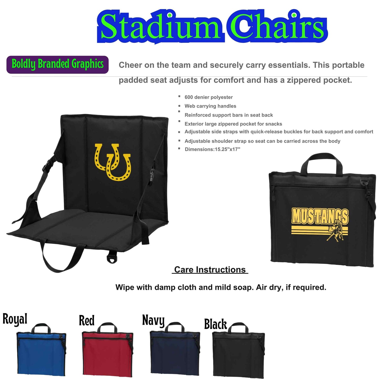 Portable Stadium Seat with Storage - Customizable