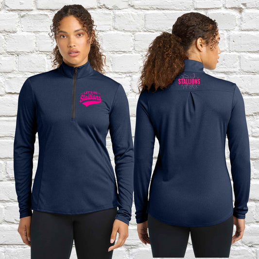 Women's Performance 1/2 Zip Pullover - Moisture Wicking Athletic Top