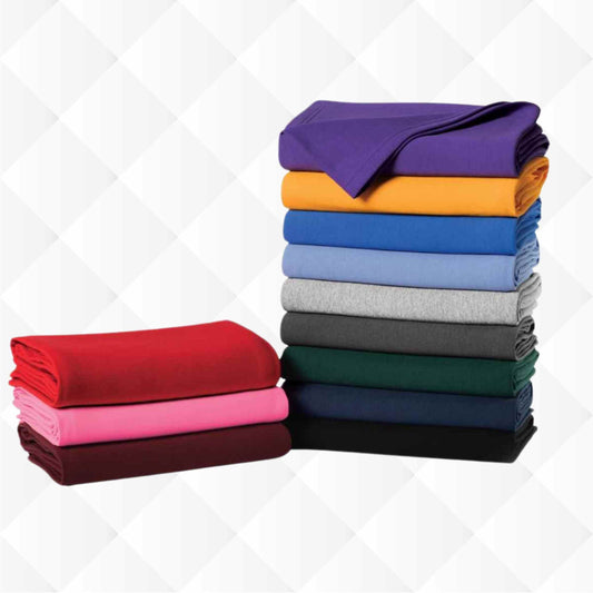 Premium Cotton-Poly Fleece Blanket with Custom Embroidery - Perfect for Sports Parents & Corporate Gifts